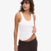 Bio-Ripp-Tanktop für Damen – Optisches Weiß