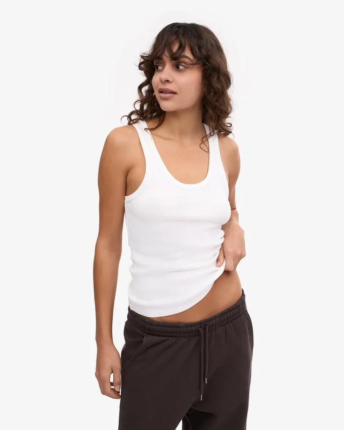 Bio-Ripp-Tanktop für Damen – Optisches Weiß