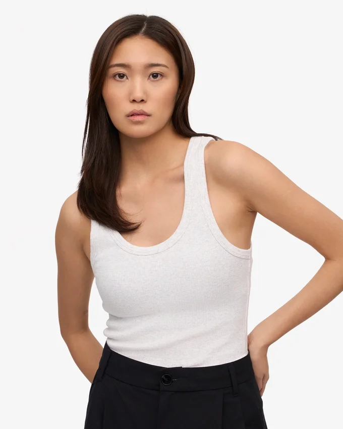 Bio-Ripp-Tanktop für Damen – Schneemelange