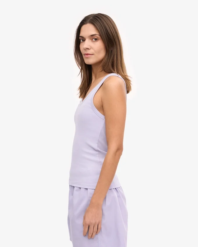 Bio-Ripp-Tanktop für Damen – Soft Lavender