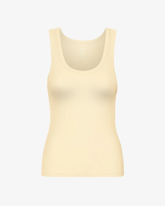 Bio-Ripp-Tanktop für Damen – Soft Yellow