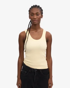 Bio-Ripp-Tanktop für Damen – Soft Yellow