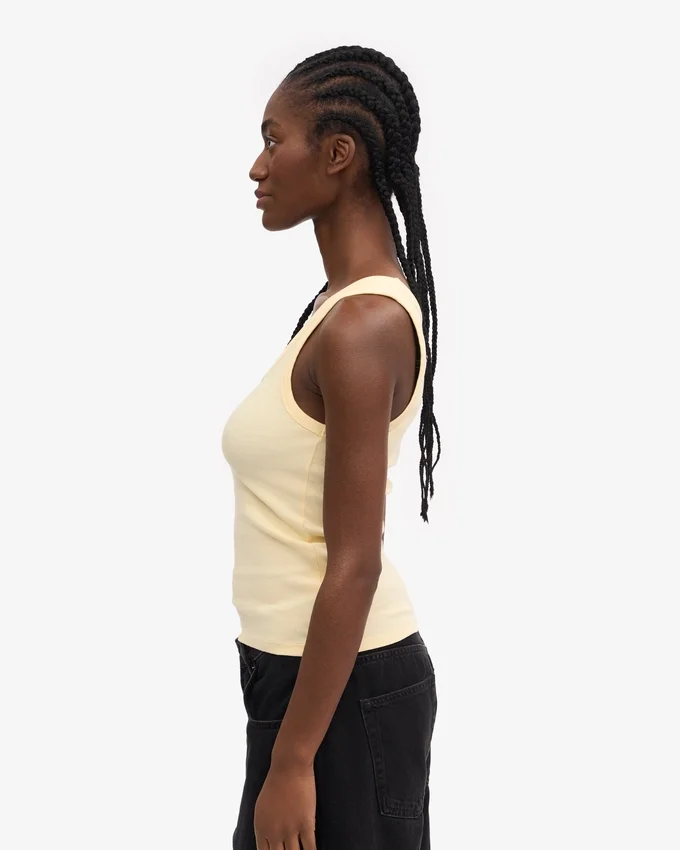Bio-Ripp-Tanktop für Damen – Soft Yellow