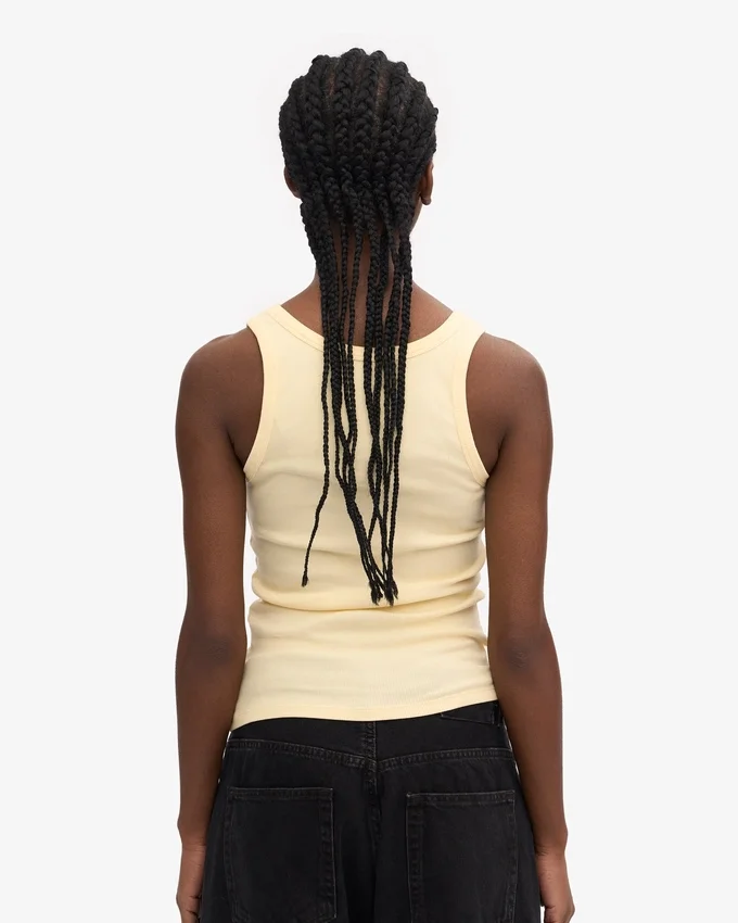Bio-Ripp-Tanktop für Damen – Soft Yellow