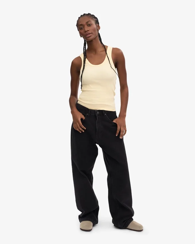 Bio-Ripp-Tanktop für Damen – Soft Yellow
