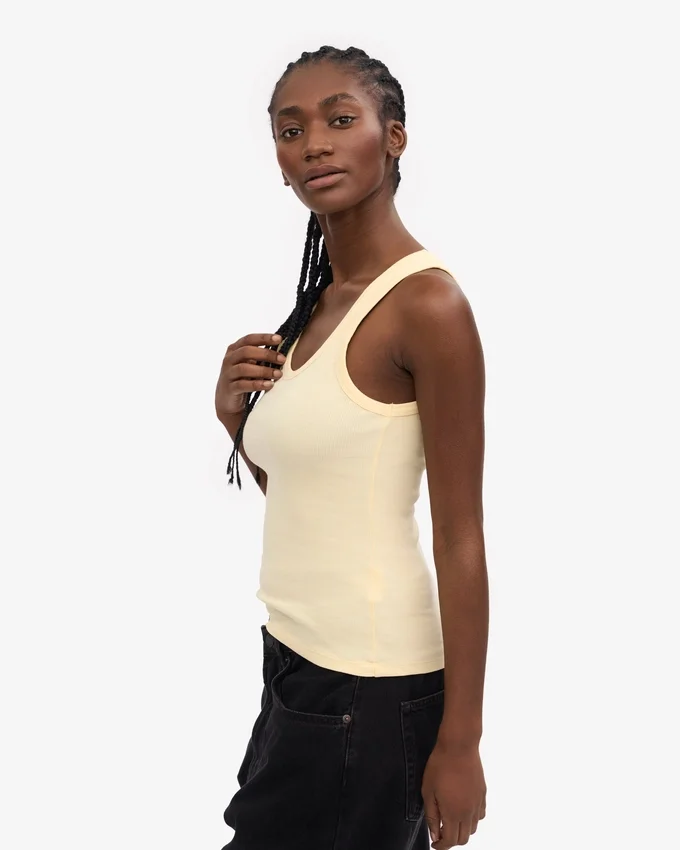 Bio-Ripp-Tanktop für Damen – Soft Yellow