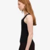 Bio-Ripp-Tanktop für Damen – Tiefschwarz
