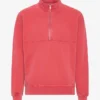 Bio-Sweatshirt mit Troyer – Faded Red