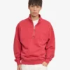 Bio-Sweatshirt mit Troyer – Faded Red