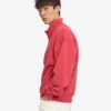 Bio-Sweatshirt mit Troyer – Faded Red