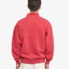 Bio-Sweatshirt mit Troyer – Faded Red