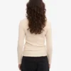 Bio-T-Shirt für Damen mit geripptem Ärmellang – Elfenbeinweiß