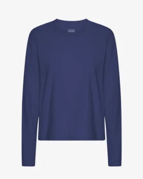 Bio-T-Shirt für Damen mit langen Ärmeln – Marineblau