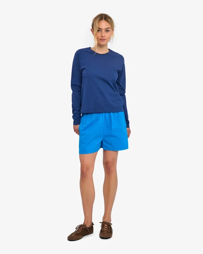 Bio-T-Shirt für Damen mit langen Ärmeln – Marineblau