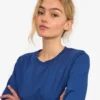 Bio-T-Shirt für Damen mit langen Ärmeln – Marineblau