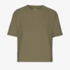 Bio-T-Shirt im Boxy-Crop-Schnitt – Dusty Olive