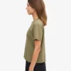 Bio-T-Shirt im Boxy-Crop-Schnitt – Dusty Olive