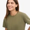 Bio-T-Shirt im Boxy-Crop-Schnitt – Dusty Olive