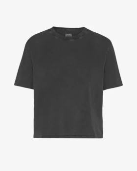 Bio-T-Shirt im Boxy-Crop-Schnitt – Faded Black