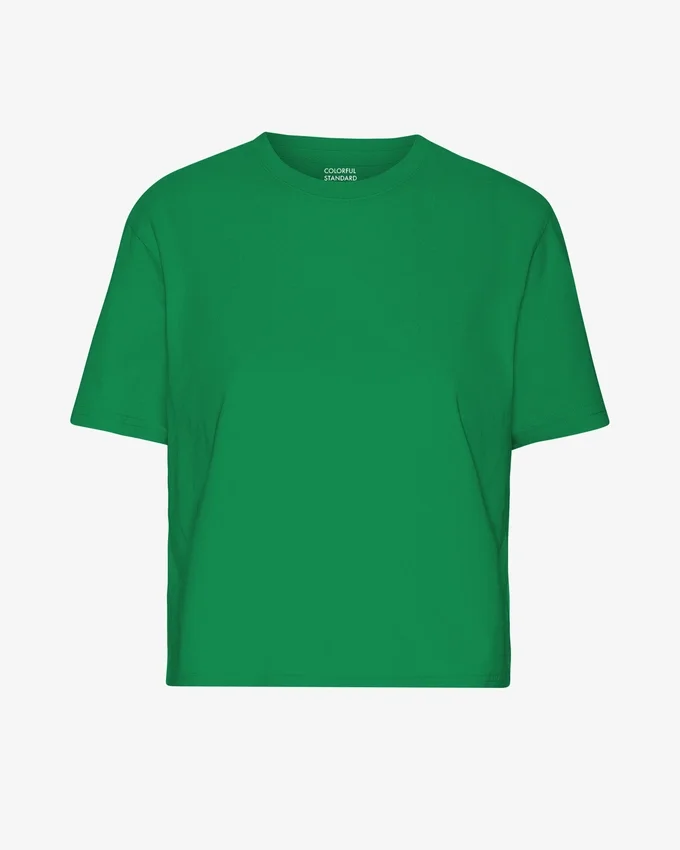 Bio-T-Shirt im Boxy-Crop-Schnitt – Kellygrün