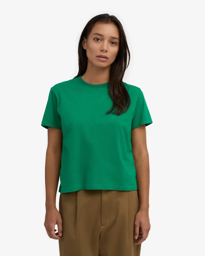 Bio-T-Shirt im Boxy-Crop-Schnitt – Kellygrün