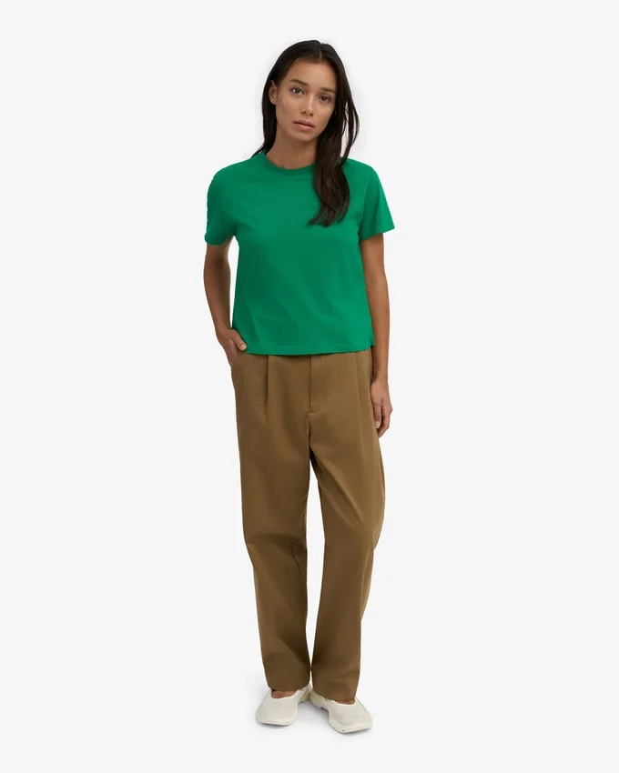 Bio-T-Shirt im Boxy-Crop-Schnitt – Kellygrün