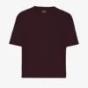 Bio-T-Shirt im Boxy-Crop-Schnitt – Oxblood-Rot