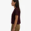 Bio-T-Shirt im Boxy-Crop-Schnitt – Oxblood-Rot