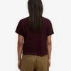 Bio-T-Shirt im Boxy-Crop-Schnitt – Oxblood-Rot