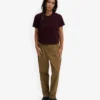 Bio-T-Shirt im Boxy-Crop-Schnitt – Oxblood-Rot