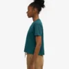 Bio-T-Shirt im Boxy-Crop-Schnitt – Ozeangrün