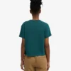 Bio-T-Shirt im Boxy-Crop-Schnitt – Ozeangrün