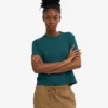 Bio-T-Shirt im Boxy-Crop-Schnitt – Ozeangrün