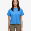 Bio-T-Shirt im Boxy-Crop-Schnitt – Pazifikblau