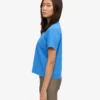 Bio-T-Shirt im Boxy-Crop-Schnitt – Pazifikblau