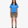 Bio-T-Shirt im Boxy-Crop-Schnitt – Pazifikblau