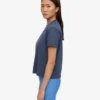 Bio-T-Shirt im Boxy-Crop-Schnitt – Petrolblau