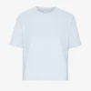 Bio-T-Shirt im Boxy-Crop-Schnitt – Polarblau