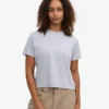 Bio-T-Shirt im Boxy-Crop-Schnitt – Polarblau