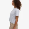 Bio-T-Shirt im Boxy-Crop-Schnitt – Polarblau