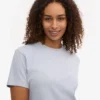 Bio-T-Shirt im Boxy-Crop-Schnitt – Polarblau