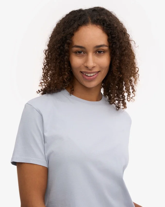 Bio-T-Shirt im Boxy-Crop-Schnitt – Polarblau