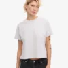 Bio-T-Shirt im Boxy-Crop-Schnitt – Schneemelange