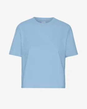 Bio-T-Shirt im Boxy-Crop-Schnitt – Seaside Blue