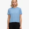 Bio-T-Shirt im Boxy-Crop-Schnitt – Seaside Blue