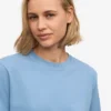 Bio-T-Shirt im Boxy-Crop-Schnitt – Seaside Blue