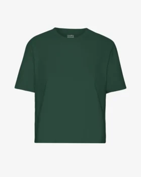 Bio-T-Shirt im Boxy-Crop-Schnitt – Smaragdgrün
