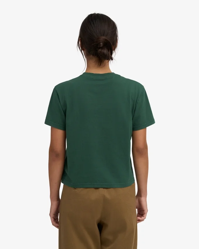 Bio-T-Shirt im Boxy-Crop-Schnitt – Smaragdgrün
