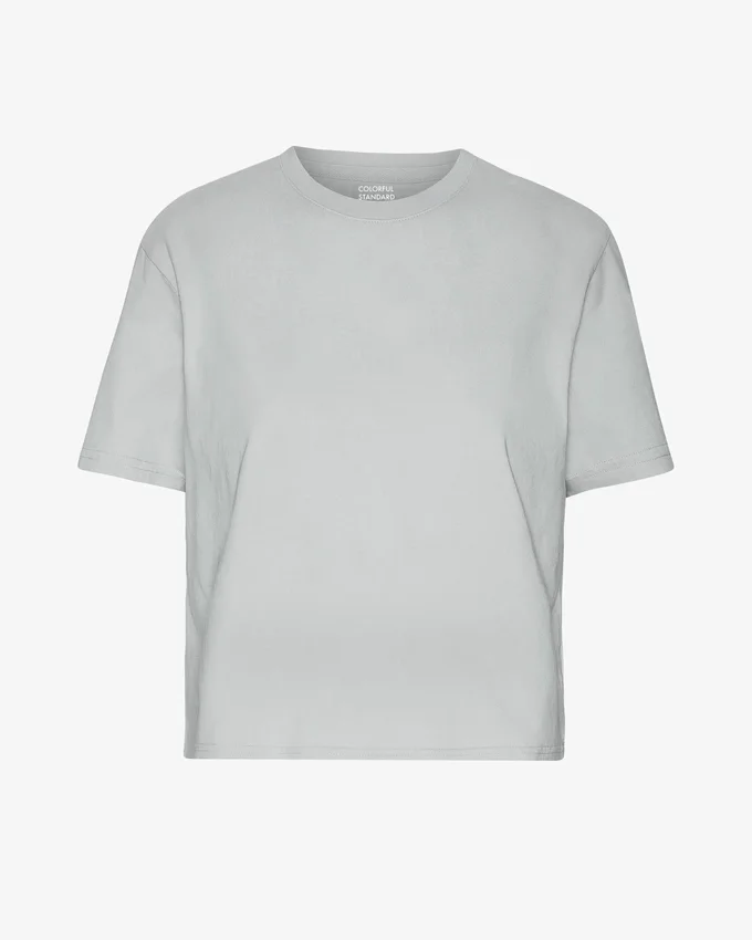 Bio-T-Shirt im Boxy-Crop-Stil – Faded Grey