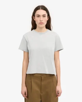Bio-T-Shirt im Boxy-Crop-Stil – Faded Grey